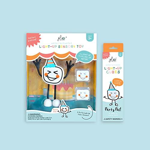 Glo Pals Glo Pals Party Pal Water-Activated Bath Toy with 6 Reusable Light-Up Cubes for Sensory Play
