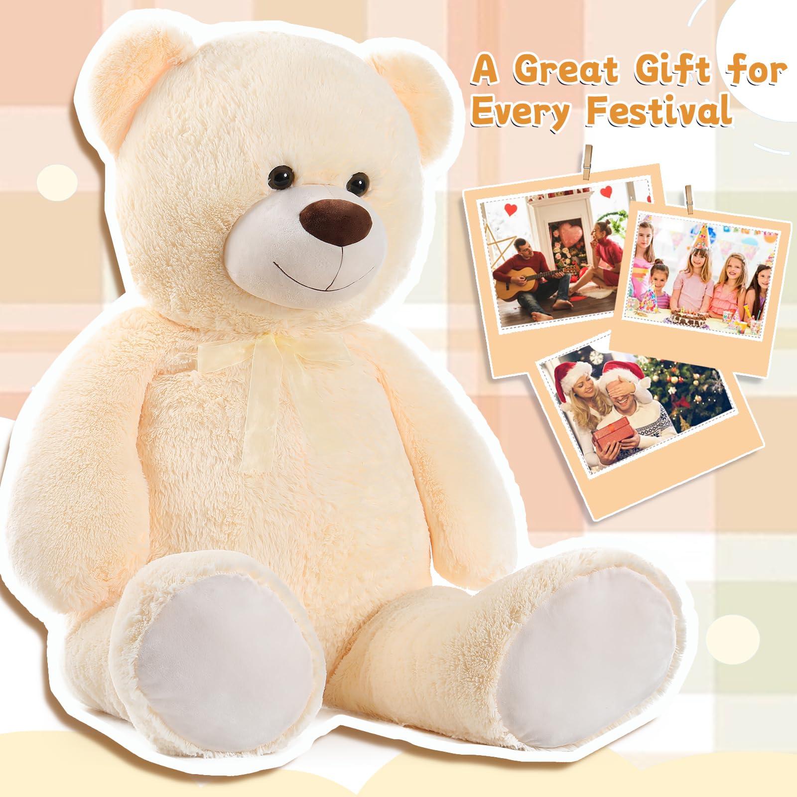 Toys Studio Toys Studio 51 inch Big Teddy Bear Cute Giant Stuffed Animals Soft Plush Toy for Girlfriend Kids for Birthday Christmas Valentine\'s Day