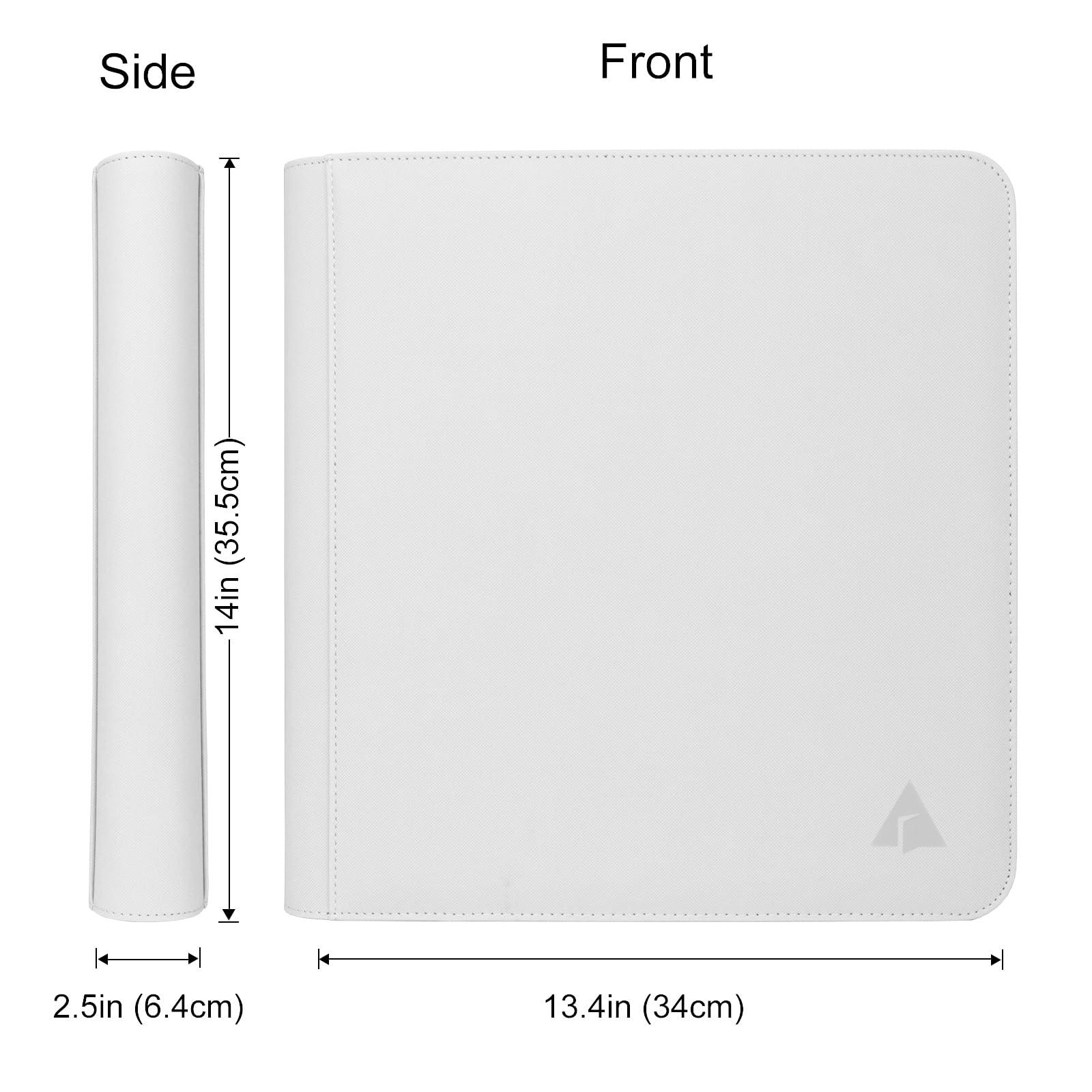 Rieton Rieton 12 Pocket 800+ Pockets Card Binder, Large Ringless Side Loading Pockets Trading Card Album Folder for TCG -White