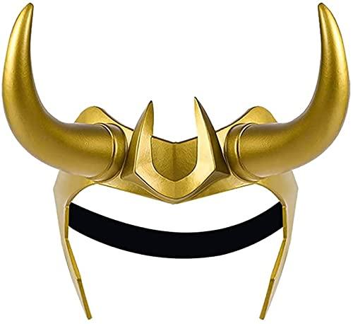 N\\\\ N Loki Crown Helmet Supervillain Gold Horns Cosplay TV Head Costumes Prop Horns Cosplay Halloween Party