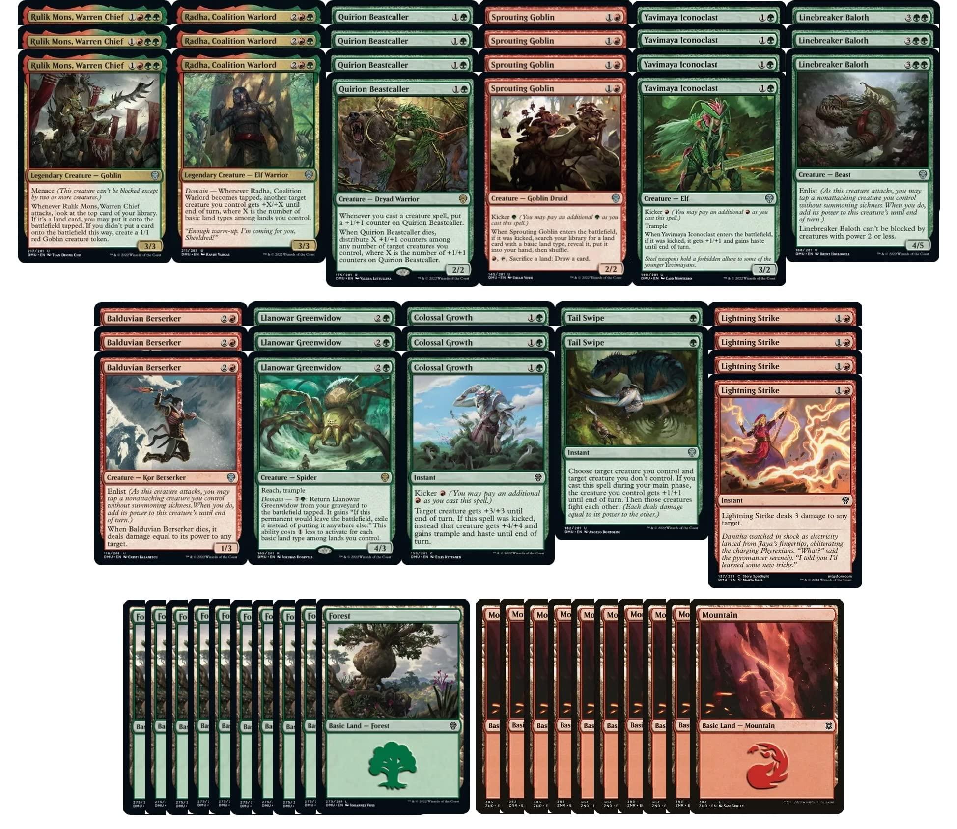 MTG Decks & More Elite Red Green Creature Deck - Gruul Aggro Enlist - Very Powerful - Modern Legal - Custom Built - Magic The Gathering - MTG - 60 Card!