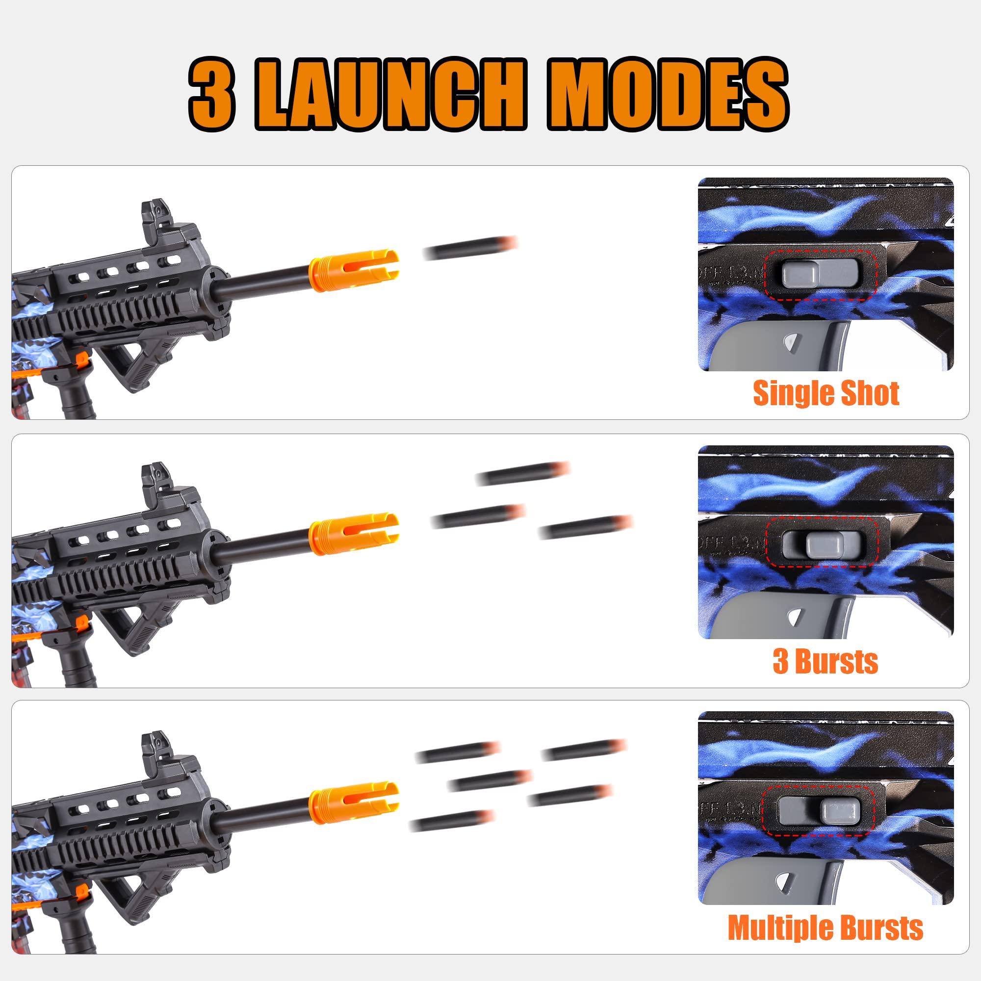 COOLFOX COOLFOX Electric Automatic Toy Gun for Toy Guns Sniper Soft Bullets [Shoot Faster] Burst Soft Bullets Toy Gun for Boys,Toy Foam Blasters & Guns with 100 Toy Sniper Darts, Gifts for Kids(Blue)