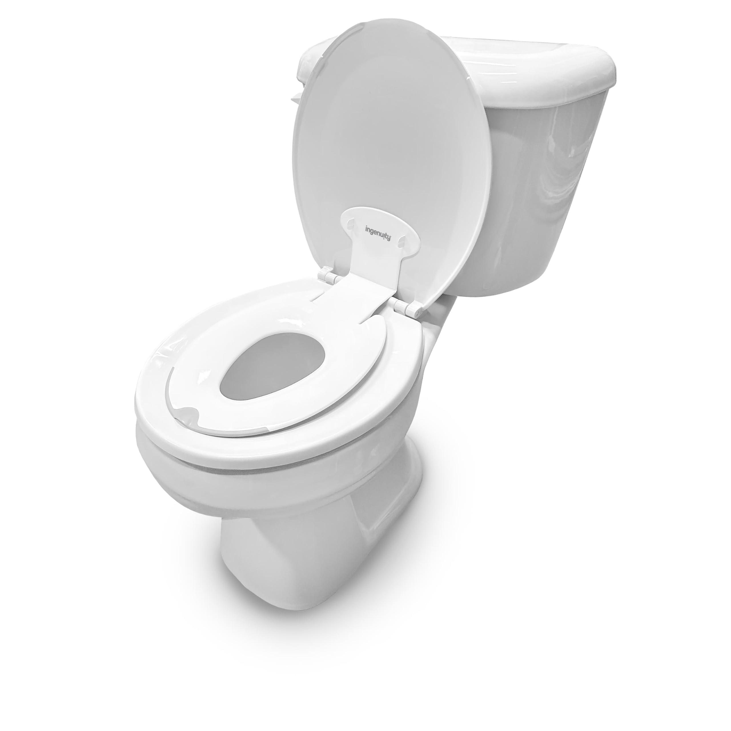 Ingenuity Ingenuity: ity by Ingenuity Flip & Sit Potty Seat (White) Easy to Set Up & Remove Potty Training Seat That Attaches to Adult Toilet Seat