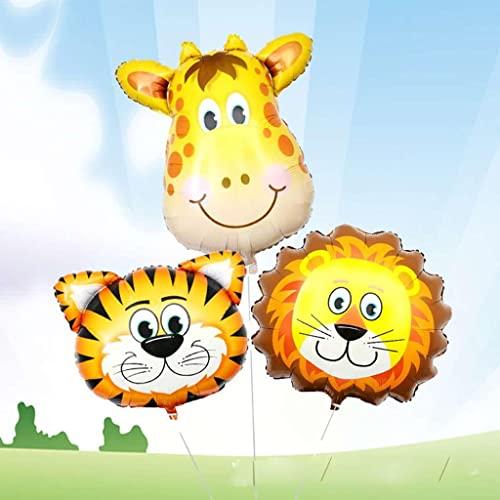 pistro pistro Pack of 12 Lovely Zoo Animal Head Foil Balloons Children Party Inflatable Decor