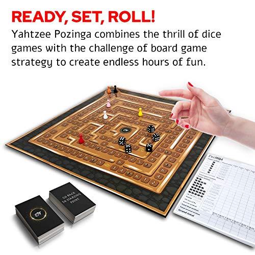 Zolizard Yahtzee Pozinga Board Game for the whole Family | Dice Scoreboard Pawns and Playing Cards