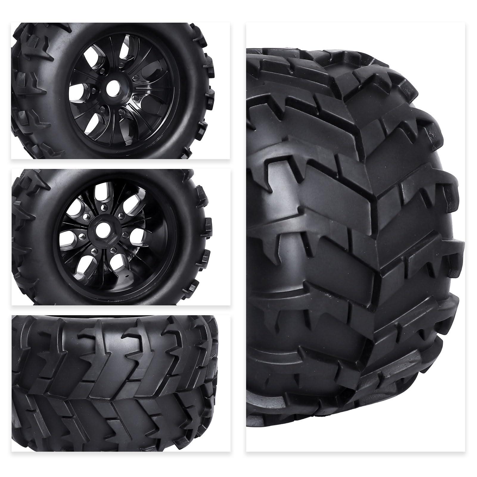 Hobbypark HobbyPark 17mm Hex 1/8 RC Truck Tires and Wheels (Non-Glued) for Traxxas Maxx Tmaxx Erevo 2.0 3.3 Arrma Kraton 6S Notorious HPI Savage Redcat Kaiju