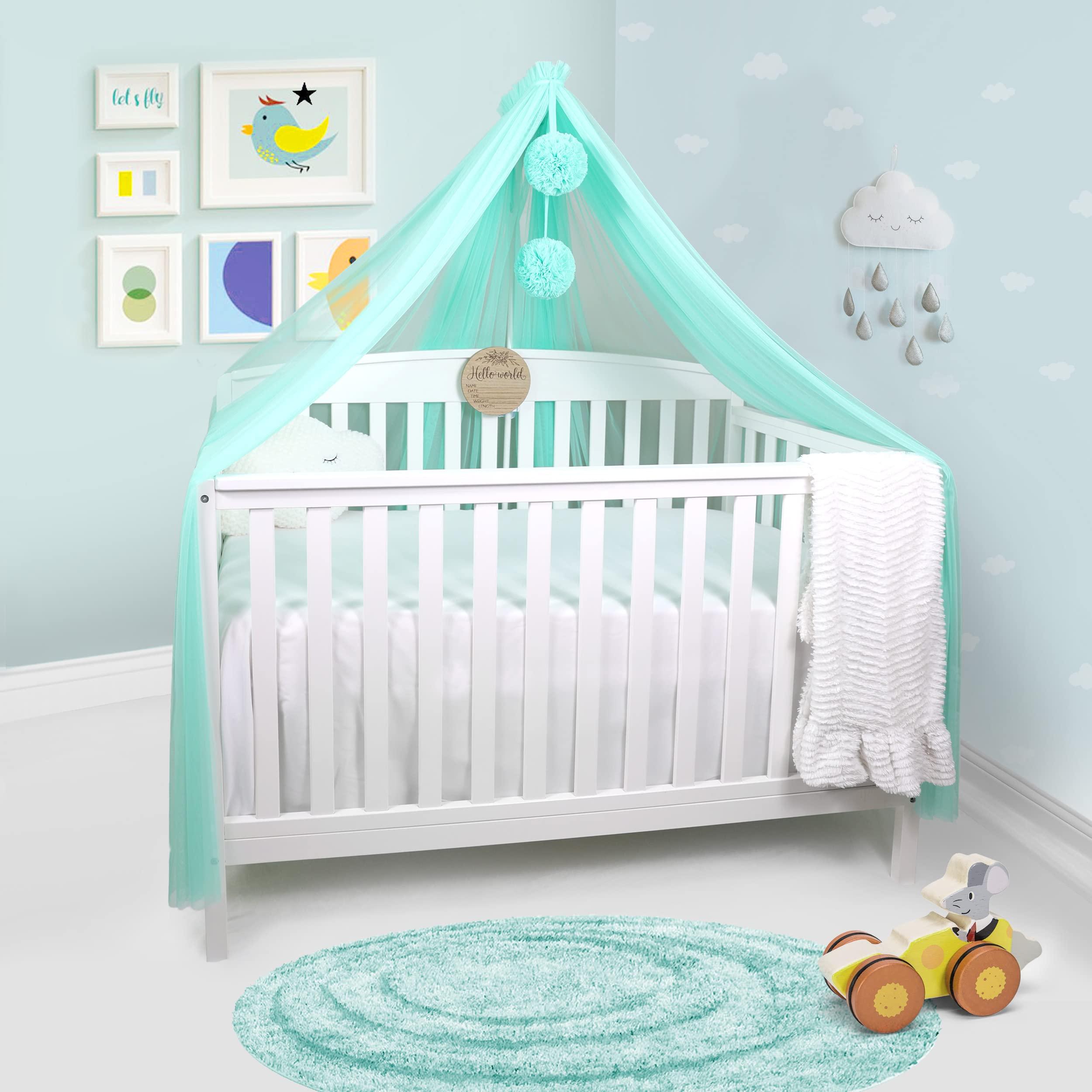 SUHEYLA SUHEYLA Nursery Crib Canopy Net - Bed Canopy for Kids Room - Crib Canopy - Custom Canopy - Baby Baldachin - Baby Shower for Baby, Infant, Toddler Room Bedding (Mint)