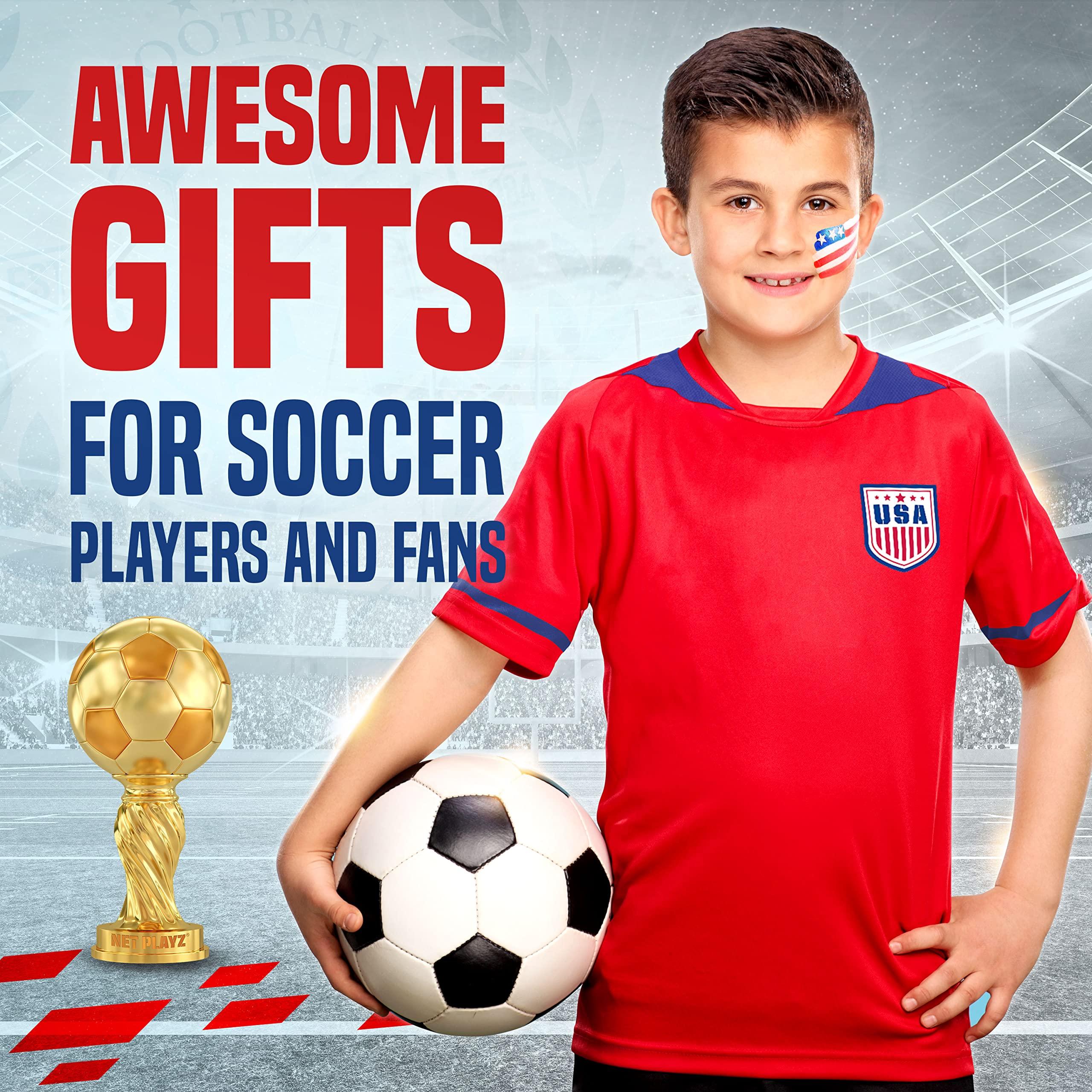 NET PLAYZ Soccer Goals Soccer Net - Kids Pop-up Football Goals for Backyard Practice & Training, Portable Set of 2