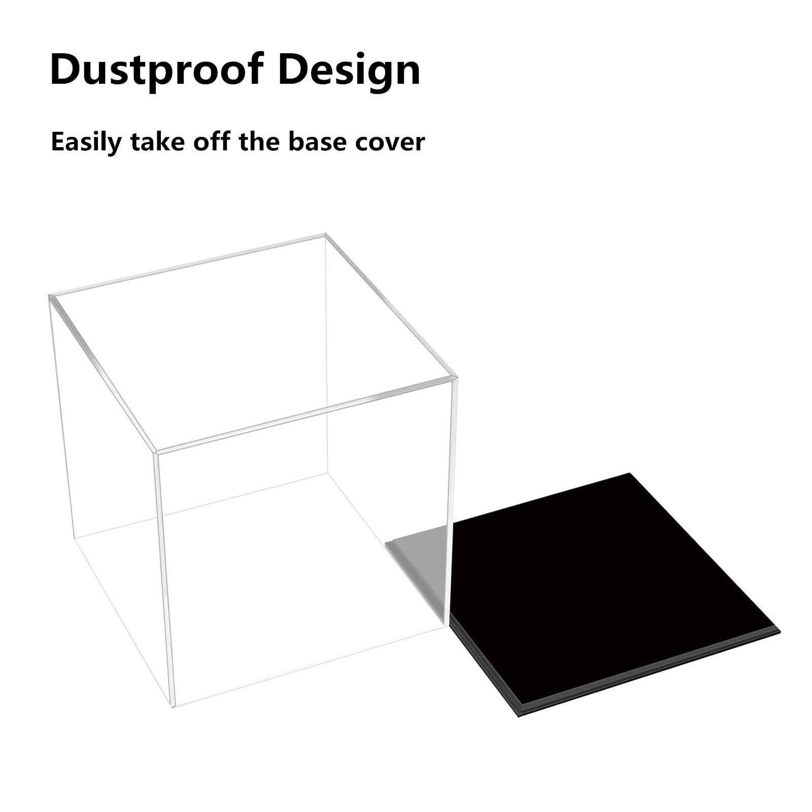 Cliselda Cliselda Fully Assembled Acrylic Display Case with Black Base 6x6x6 in, Clear Square Acrylic Box Cube Small Acrylic Storage Containers, Dustproof Plastic Display Box for Collectibles Action Figures