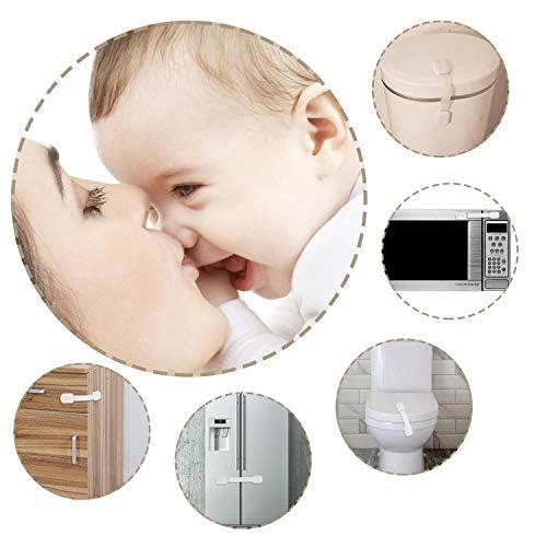 Vkania Vkania Child Proof Cabinet Locks - Cabinet Locks Baby Proofing with 3M Adhesives for Refrigerator, Oven, Cupboards, Toilet Seat - Adjustable,Easy Installation,No Drilling (8 Pack)