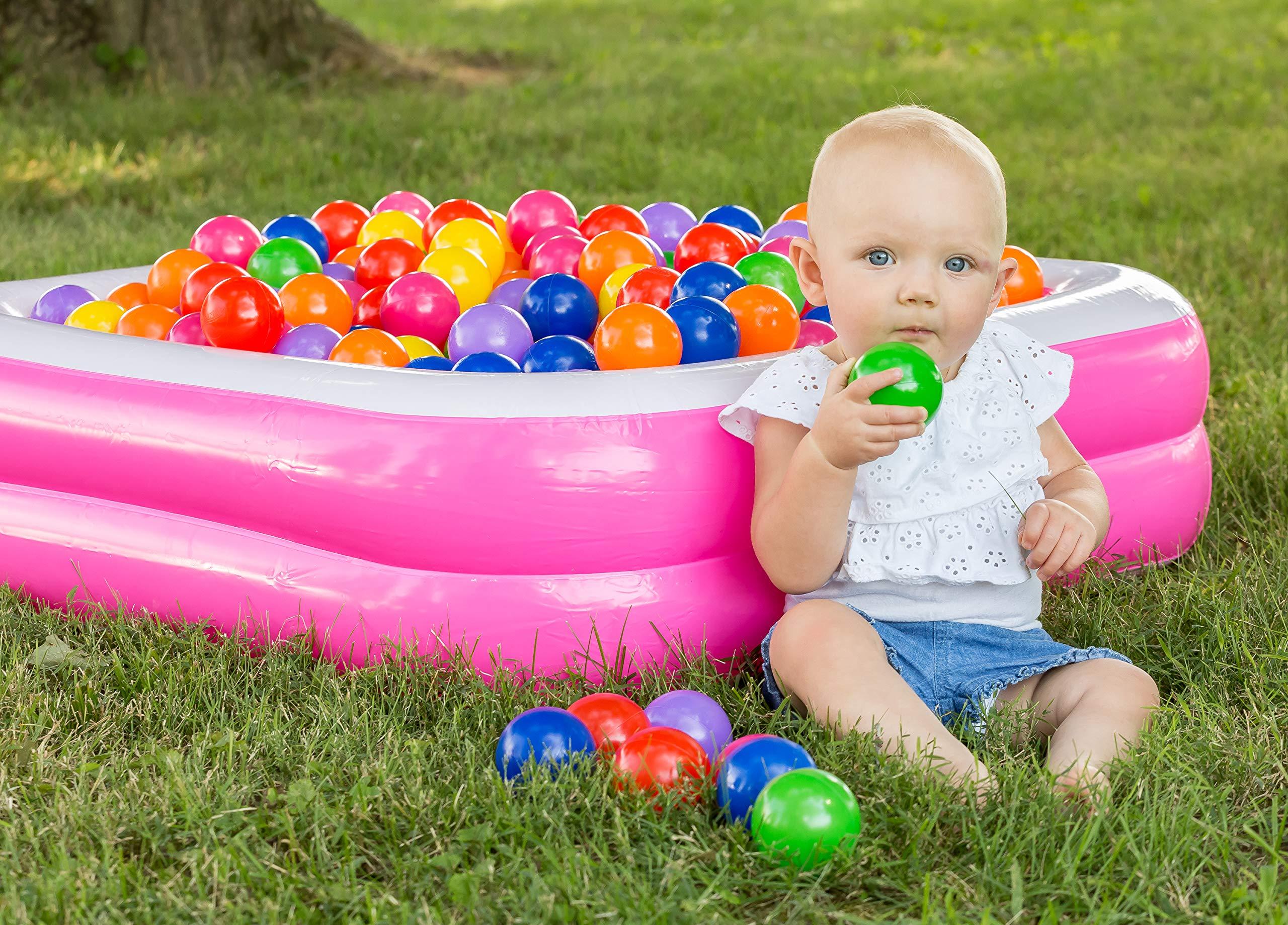 FoxPrint FoxPrint balls-88 Soft Plastic Kids Play Balls Non Toxic, 100 Phthalate & Bpa Free - Crush Proof & No Sharp Edges; Ideal for Baby or Toddler Ball Pit, Kiddie Pool, Indoor Playpen & Parties, 100 Balls