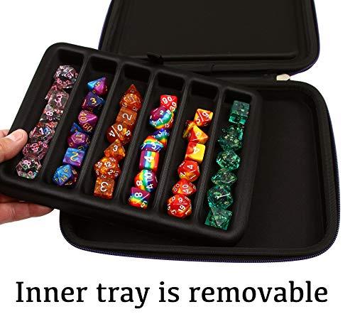 Forged Dice Co. Forged Dice Co. Dice Storage Case with Removable Slotted Tray - Storage Box Holds 42 Metal or Plastic Polyhedral Dice - Dice Tray and Display Case Works with DND and Dungeons & Dragons Game Dice