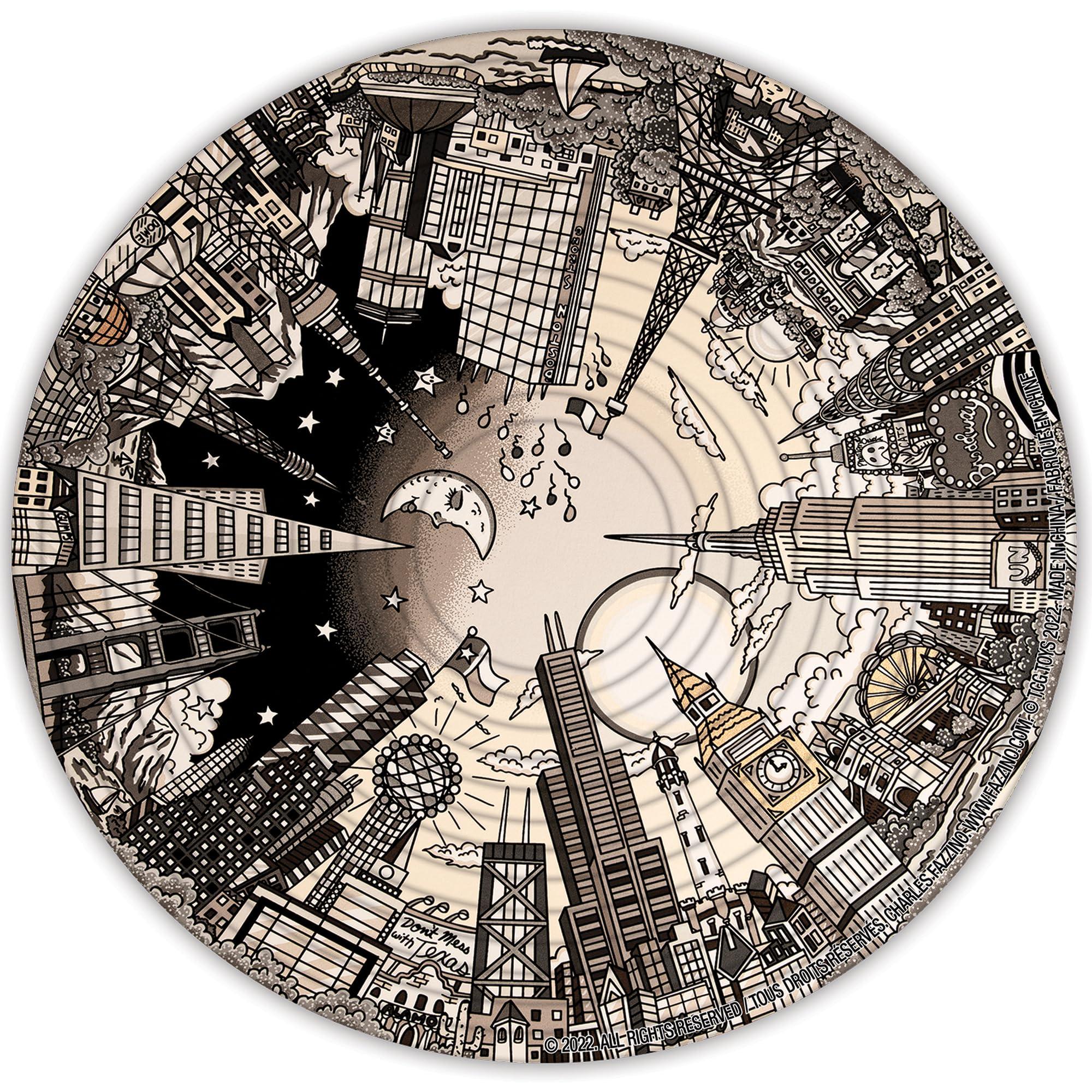 TCG Toys Spin Flip Puzzle - Charles Fazzino - Spin it, Flip it, Solve it! for Those who Love Brain teasers! Adult Fidget Toy. Great Gift for Mom, Dad, Teens, Men and Women