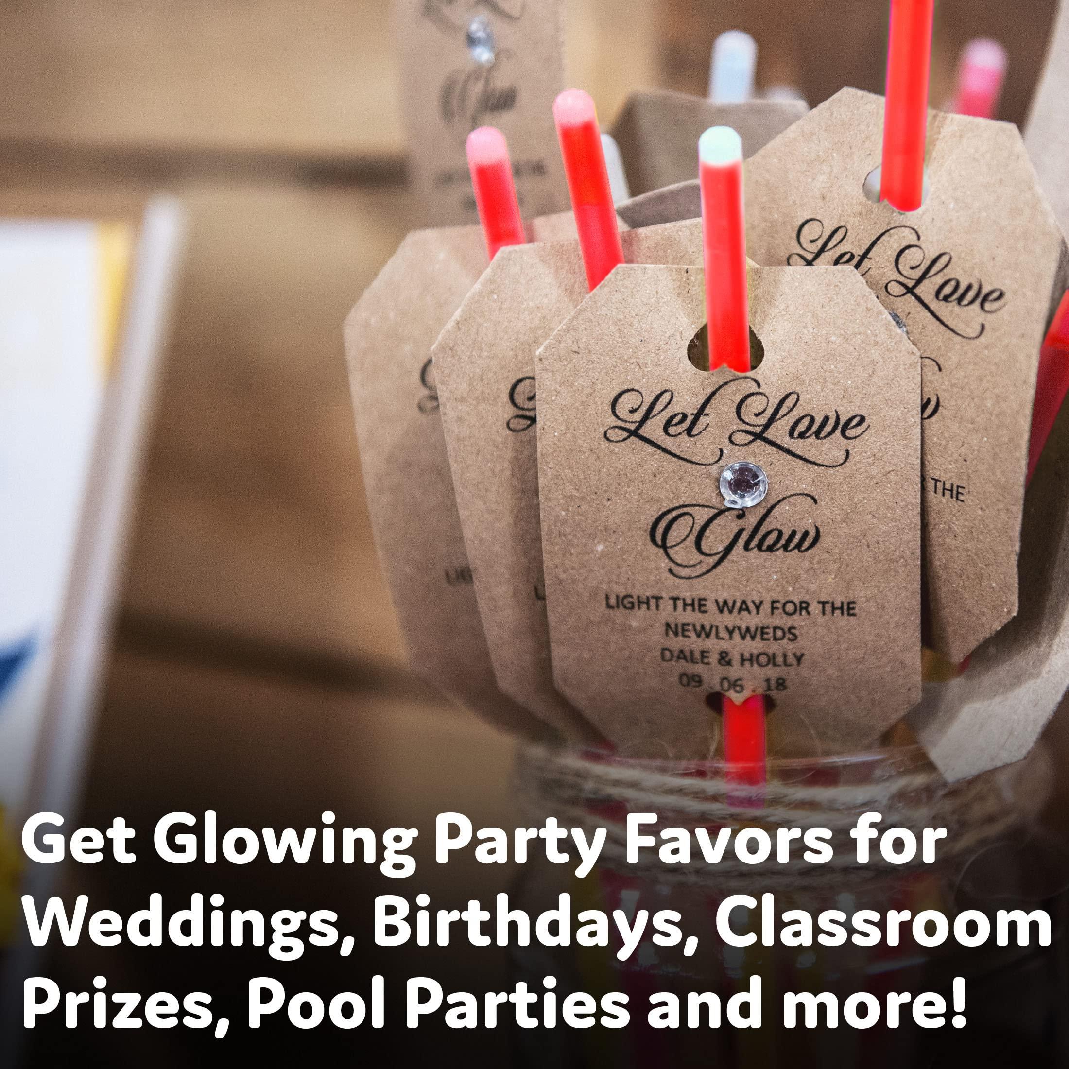 PartySticks PartySticks Red Glow Sticks Party Supplies 100pk - 8 Inch Glow in The Dark Light Up Sticks Party Favors, Glow Party Decorations, Neon Party Glow Necklaces and Glow Bracelets with Connectors