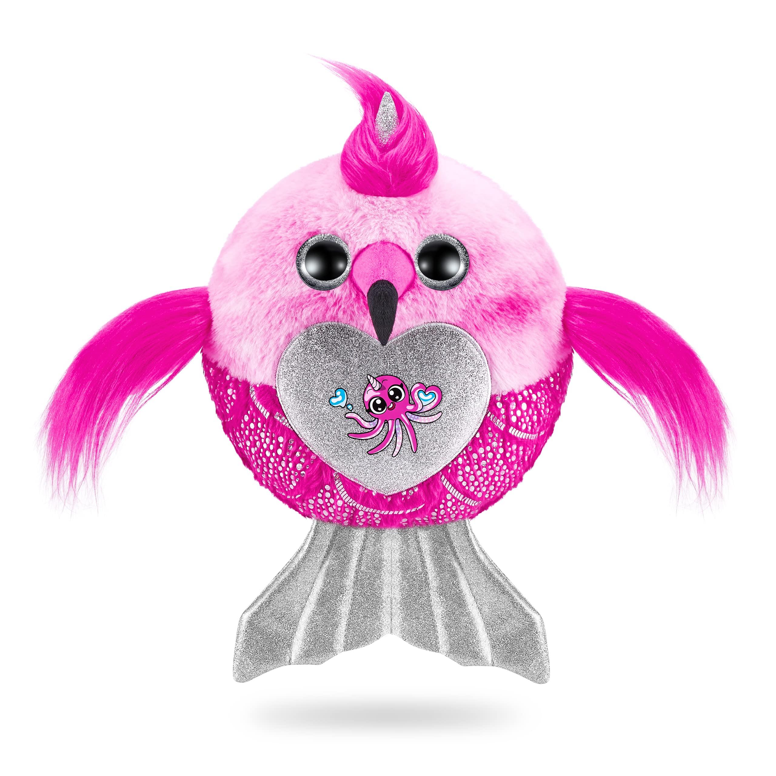Rainbocorns Rainbocorns Mermaidcorn (Flamingo) by ZURU, Collectible Plush, Mermaid Surprises, Cuddle Plush Stuffed Animal, Surprise Egg, Stickers, Magic Sands & Bubble Mixture, for Girls 3+ Up
