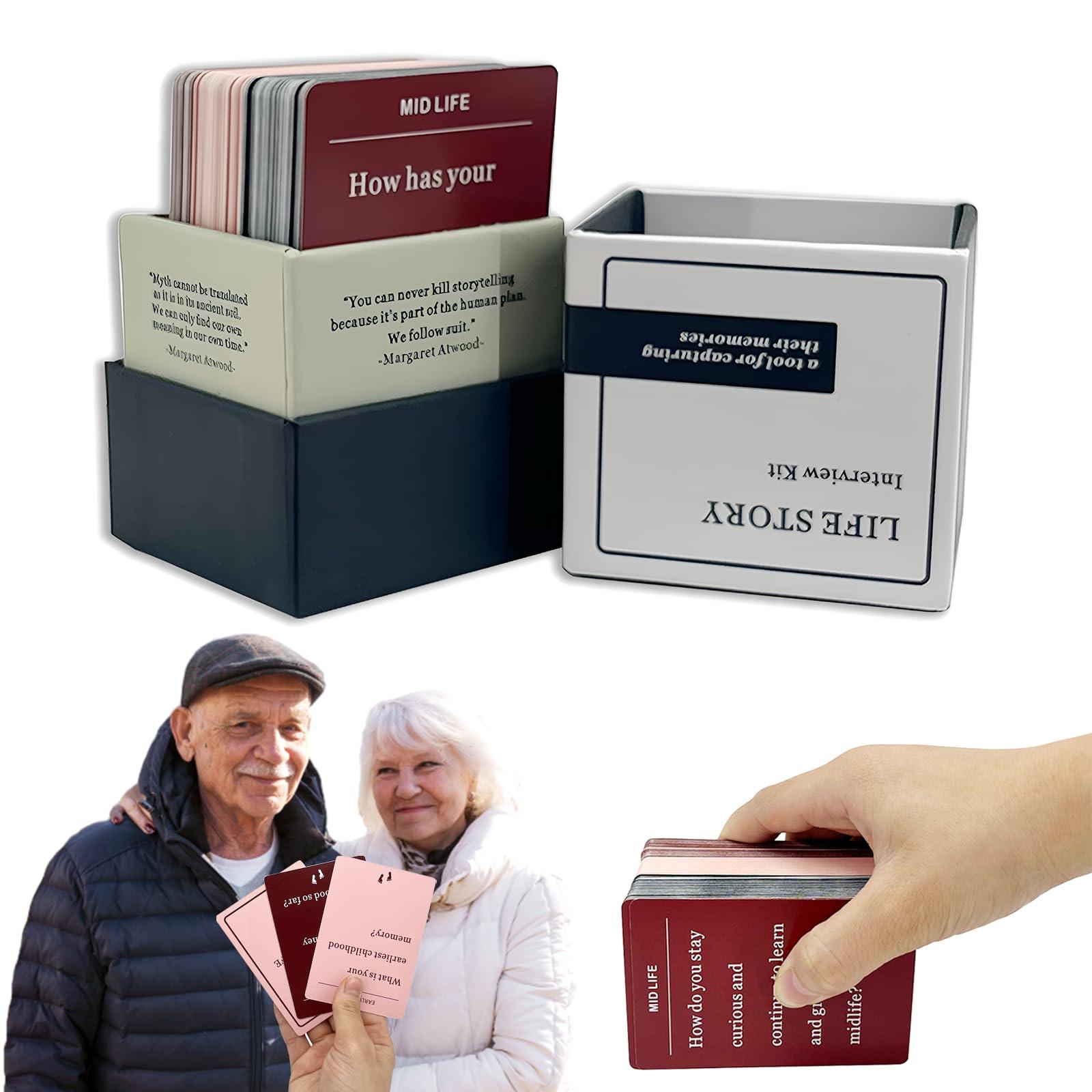 Light Of The City (150pc/1Set) Life Story Interview Kit Cards, Tales Life Story Interview Kit, Pictionary Game for Family, Get to Know Parents and Grandparents for Family Game Night with Curated Question Cards