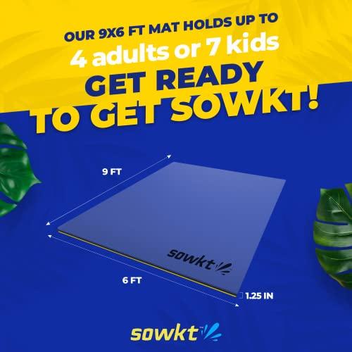 SOWKT Premium Made in USA Lily Pad Floating Mat for Lakes and Pools (9x6 ft) - Great for The Lake, Pool, Boat or as a Floating Dock - Giant Lilly Pad for Adults and Kids Alike for Unlimited Water Fun