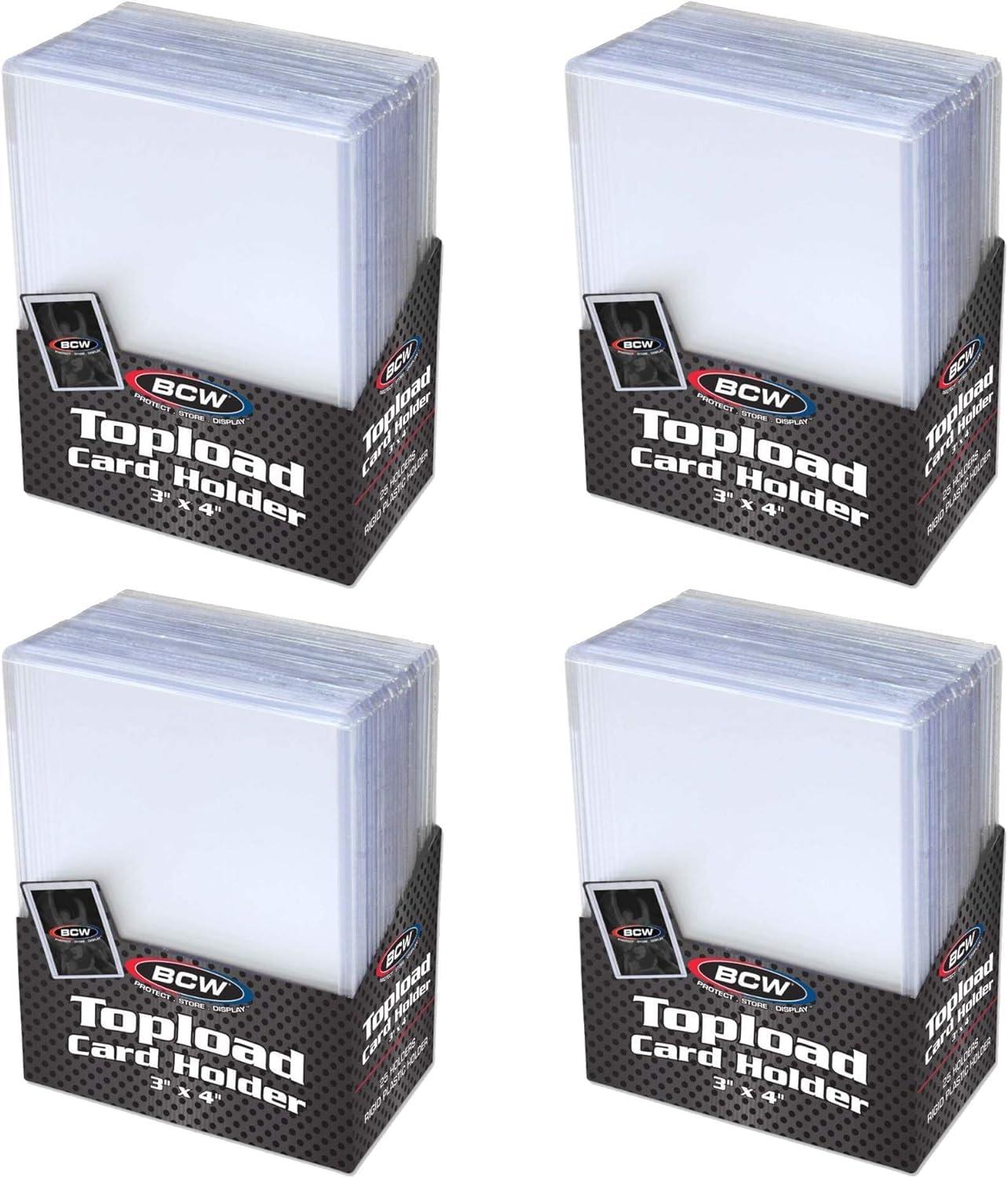 BCW BCW 3x4 Topload Card Holder - Standard - 100ct | Rigid PVC Trading Card Protection for Baseball Cards, Football Cards, and Trading Cards Like Pokmon and MTG | Holds Cards Up to 20pts