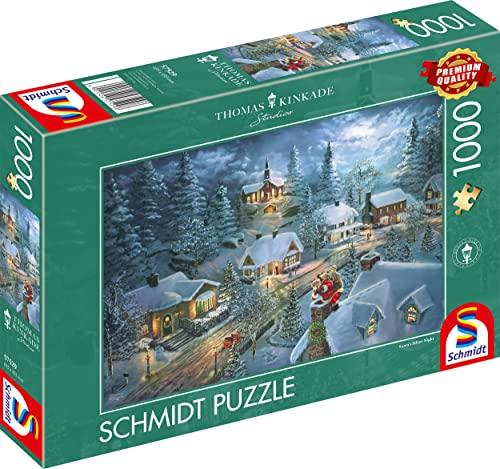 Schmidt Schmidt Spiele 57529 Thomas Kinkade Christmas Motif, Santas Silent Night, 1000 Pieces, Multi-Coloured