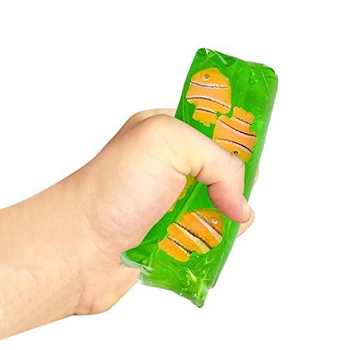 ArtCreativity ArtCreativity Clownfish Water Wigglers, Set of 3, Fidget Toys for Kids with Clown Fish Figurines and Glitter Inside, Stress Relief Toys for Boys and Girls, Unique Party Favors for Children