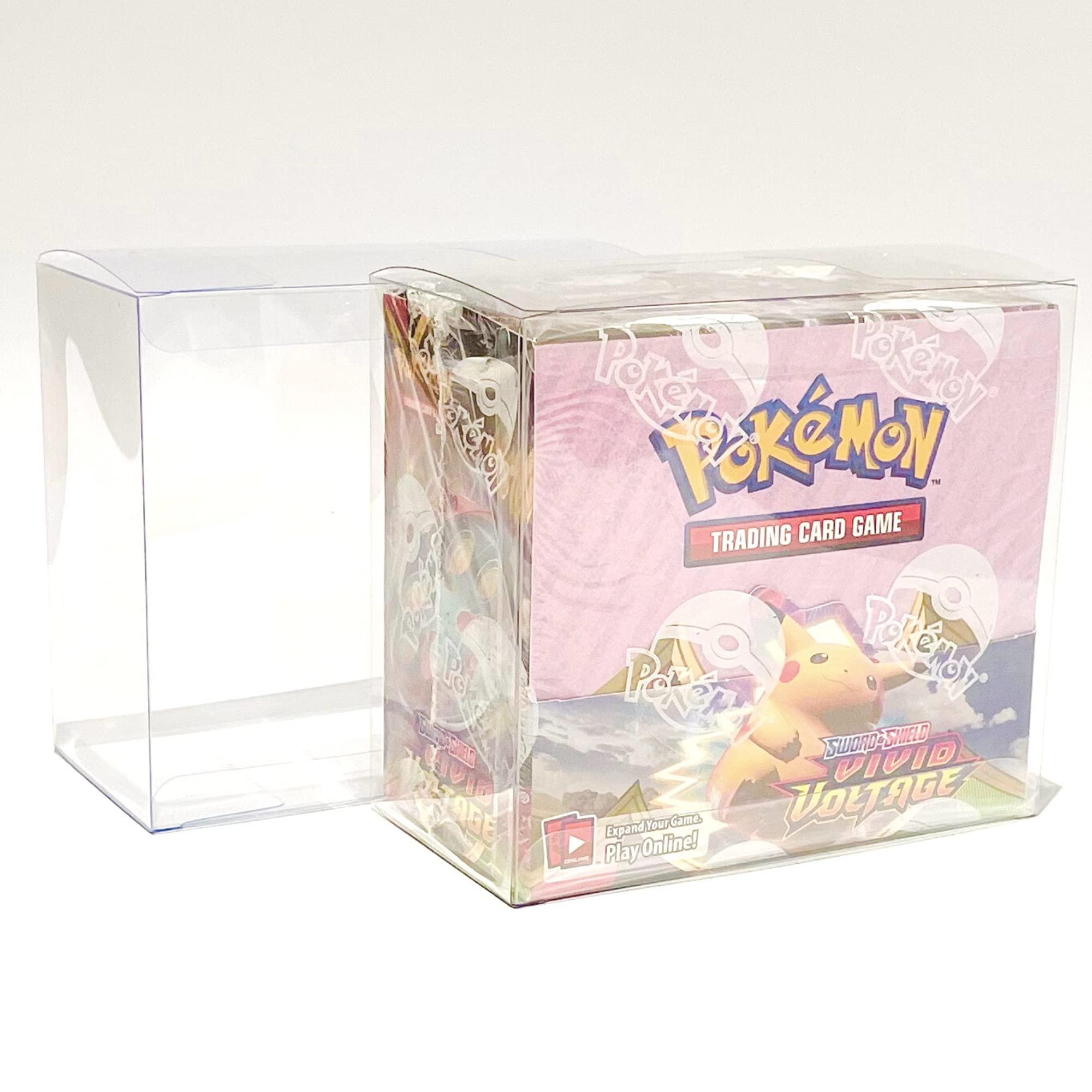 Fidelis Pokemon Booster Box Protective Case (5 Pack) - Clear Plastic Display Box for Booster Box, Convenient, Stackable Storage Solution for Collectors Gifts Pokemon Cards Protector
