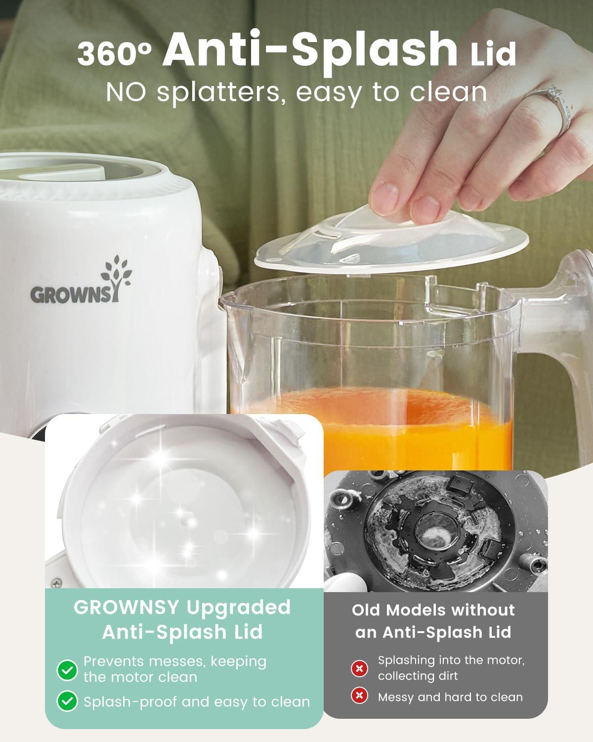 GROWNSY GROWNSY Baby Food Maker with Steam Basket, One Step Baby Food Processor Steamer Puree Blender Grinder Mills Machine, Auto Cooking Grinding and Sterili-zing for Healthy Homemade Baby Food, BPA-Free