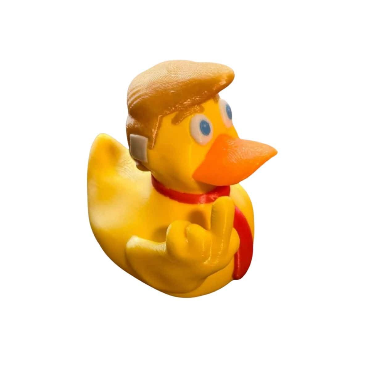 Aimery Aimery 2024 Double Middle Finger Duck with Ear Bandaid, Donald Trump Duck, Trump Ducks for Jeeps, Fist Trump Ducks Funny Gifts Toys for Party Favors (Fist Trump) (Fist Duck)