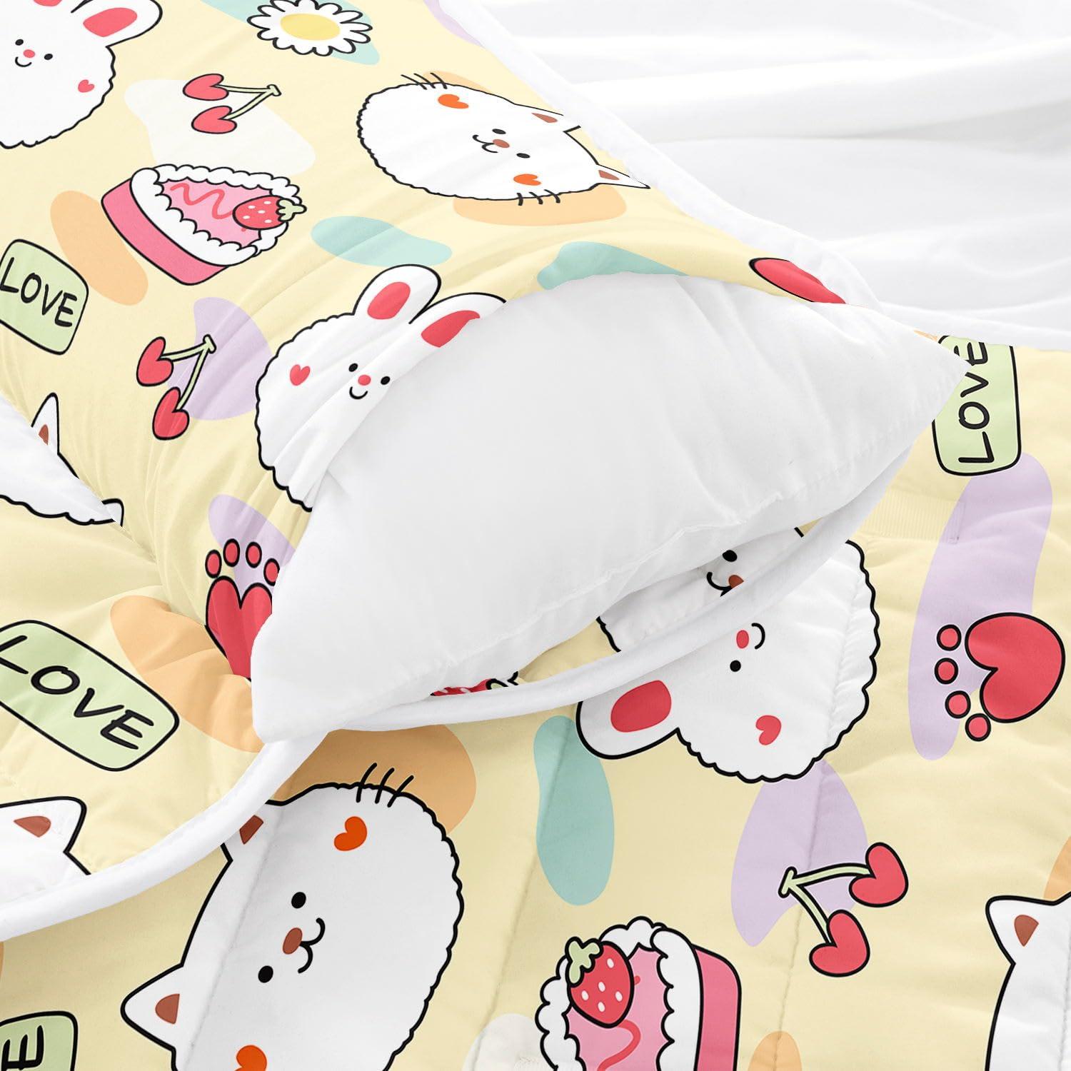Datura home Datura home Nap Mat -Cat Rabbit Sleeping Bag with Removable Pillow - Daycare and Sleepovers Preschool Kindergarten Bedding Set for Kids Toddler Boys Girls(Cat2 Large)