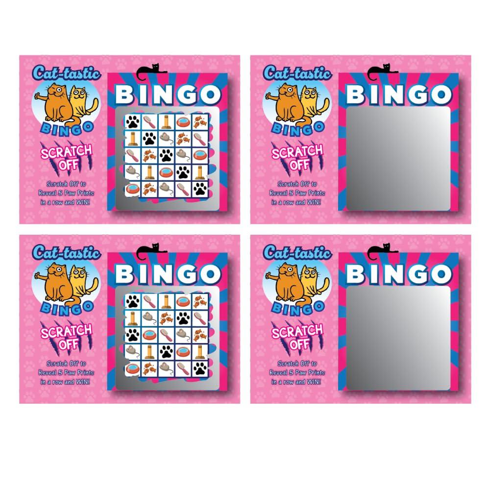 My Scratch Offs My Scratch Offs 50 Pack Kitty Cat Scratch Off Bingo Card Party Favors for Animal Lovers (Cat Bingo)