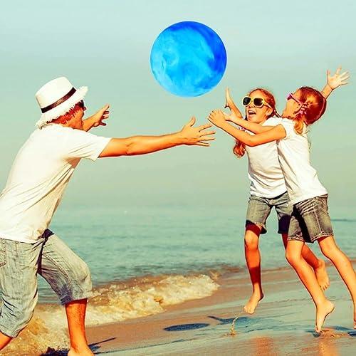 GCQJOQ GCQJOQ 2 Pcs Balls for Kids, Large Sized Marbleized Bouncy Balls Beach Ball Playground Sensory Balls - 18 inch