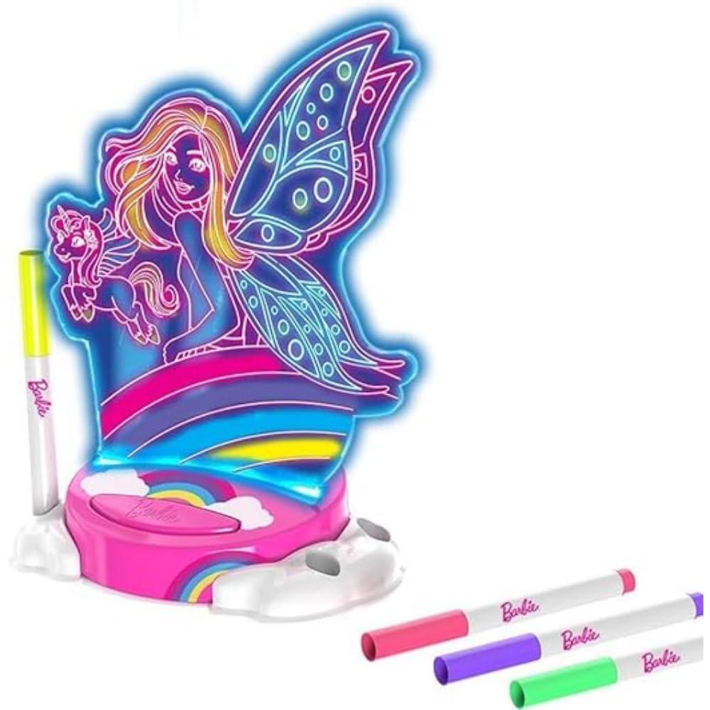 Barbie Barbie Fairy Glow Paint N\' Light | Glow Paint and Light Kit | 4 Markers & LED Lamp Base | Night Light | Creative Play| Arts & Crafts| Ages 3 Plus