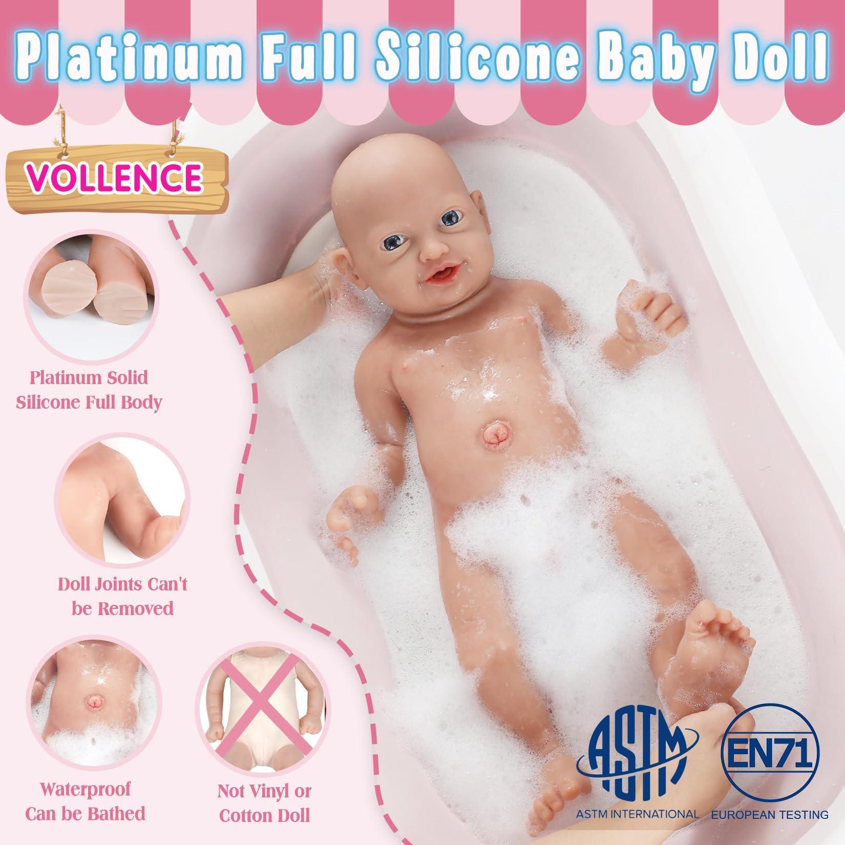 Vollence Vollence 23 inch Silicone Reborn Baby Dolls Anatomically Correct Lifelike Silicone Newborn Baby Doll for Children Birthday Gift - Girl