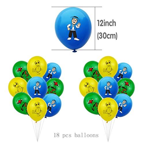 HJHLYYANM La Granja De Zenon Birthday Party Decoration Zenon Farm Party Supplies Include HAPPY BIRTHDAY Banner Balloons Cake Topper Cupcake Toppers Background Farm Party Decoration