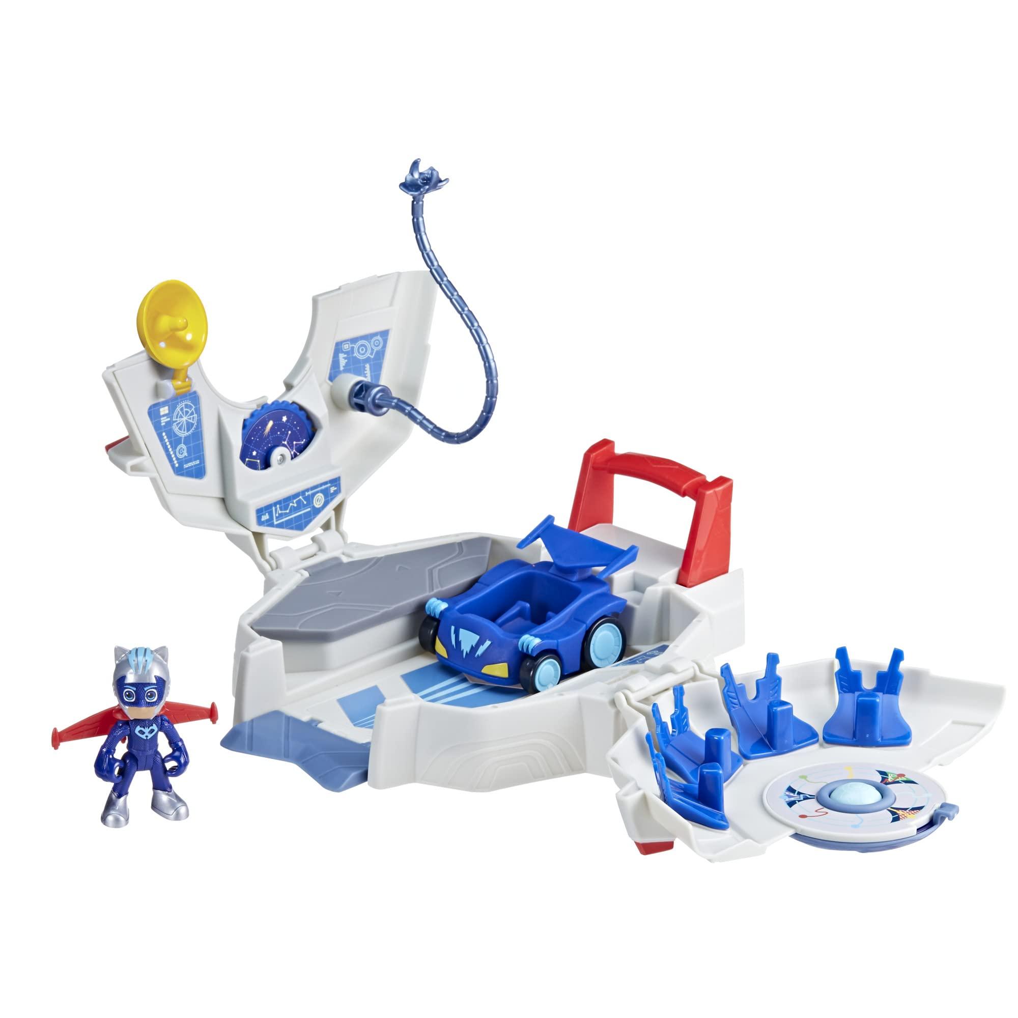 PJ Masks PJ Masks Power Heroes PJ Power Q Playset, Headquarters Set with Car and Figure, Superhero Toys for 3 Year Old Boys and Girls and Up