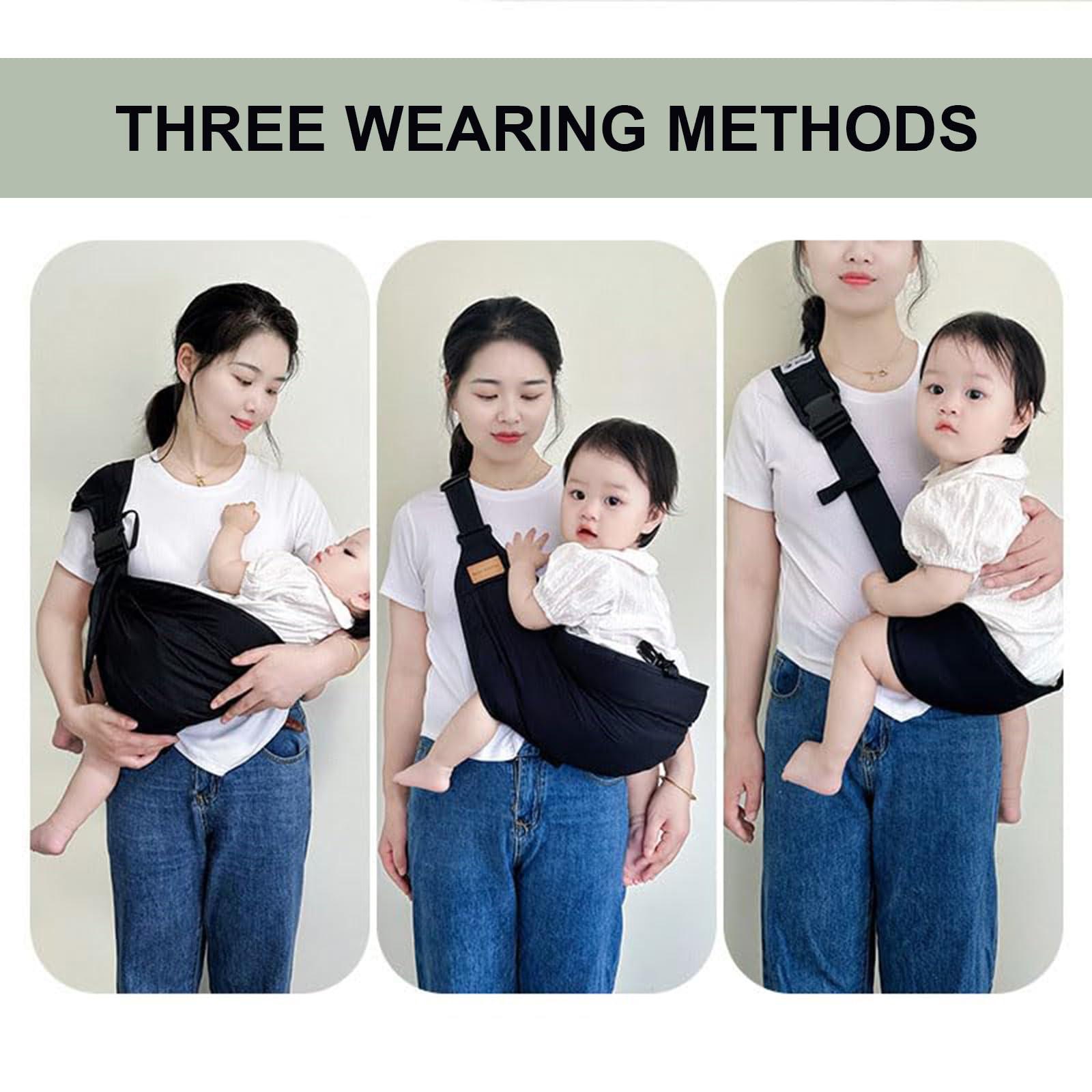 Hewmaw Baby Sling Carrier,Toddler Carrier,Baby Carrier Newborn to Toddler,Adjustable Non-Slip Hip Seat Carrier 10-45lbs(Grey,Cloth)
