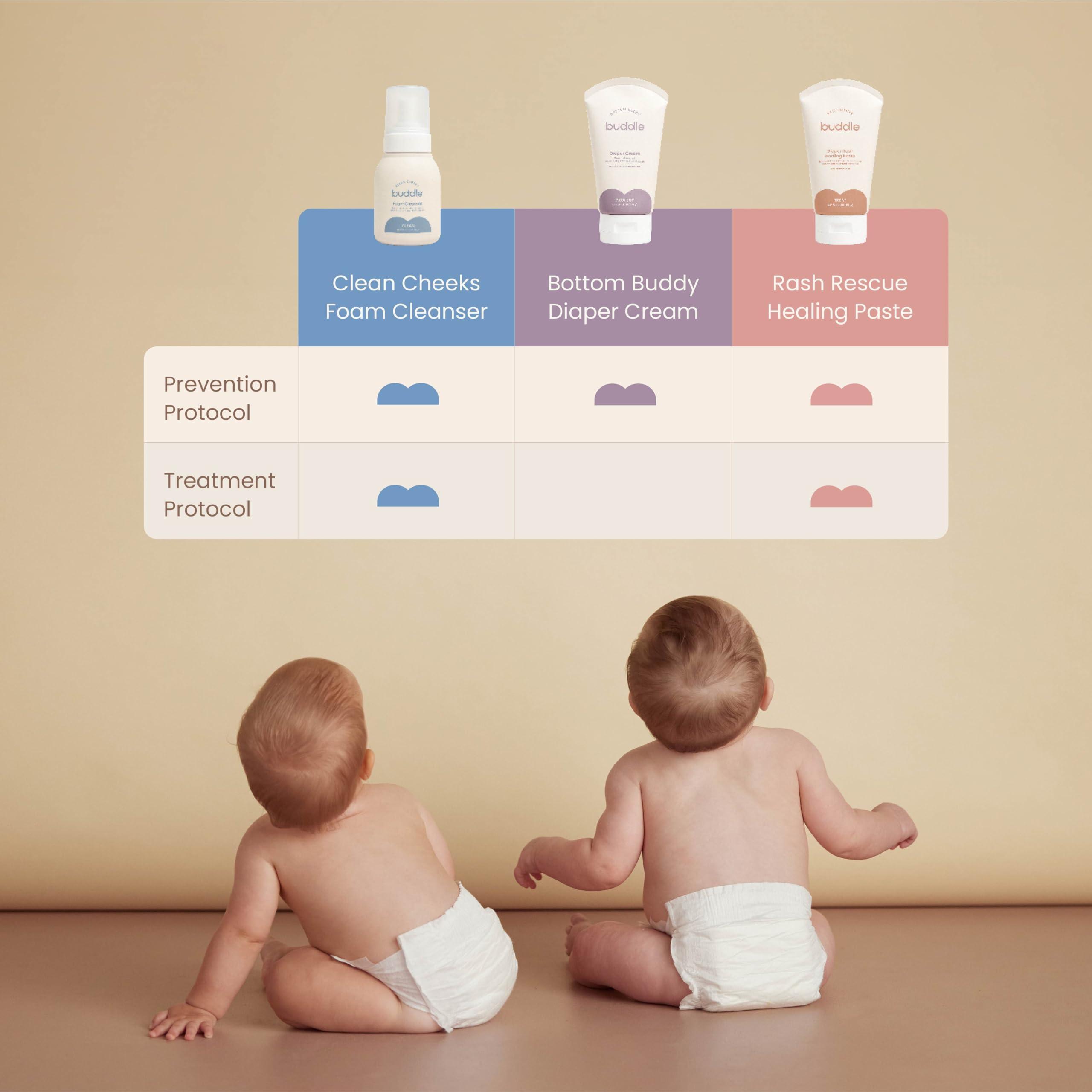 Buddle Buddle Rash Rescue Healing Paste + Paddle Pal Diaper Cream Appicator Bundle - Gentle on Sensitive Skin, Fragrance-Free, Microbiome Mindful & Pediatrician Tested