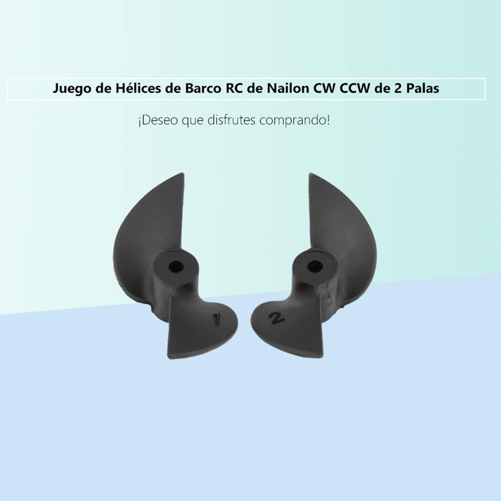Yosoo Health Gear Yosoo Health Gear 1 Pair RC Boat Propellers, 2 Blades CW CCW Rotation Set for 2mm Shaft, Remote Control Ship Parts Accessory Black Plastic Propeller for Ship Model RC Boat
