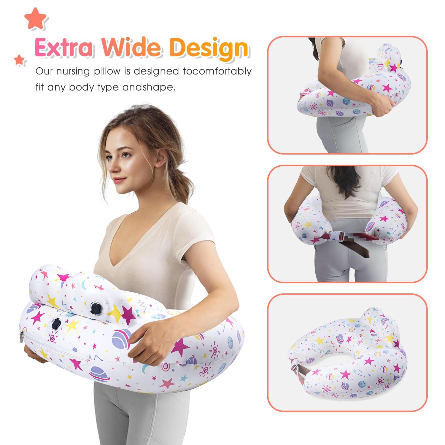Portabuddy Portabuddy Inflatable Travel Nursing Pillow for Breastfeeding Breast Feeding Pillow for Mom & Baby Support, Removable Pure Cotton Cover, Adjustable Waist Strap, Newborn Essentials Must Haves