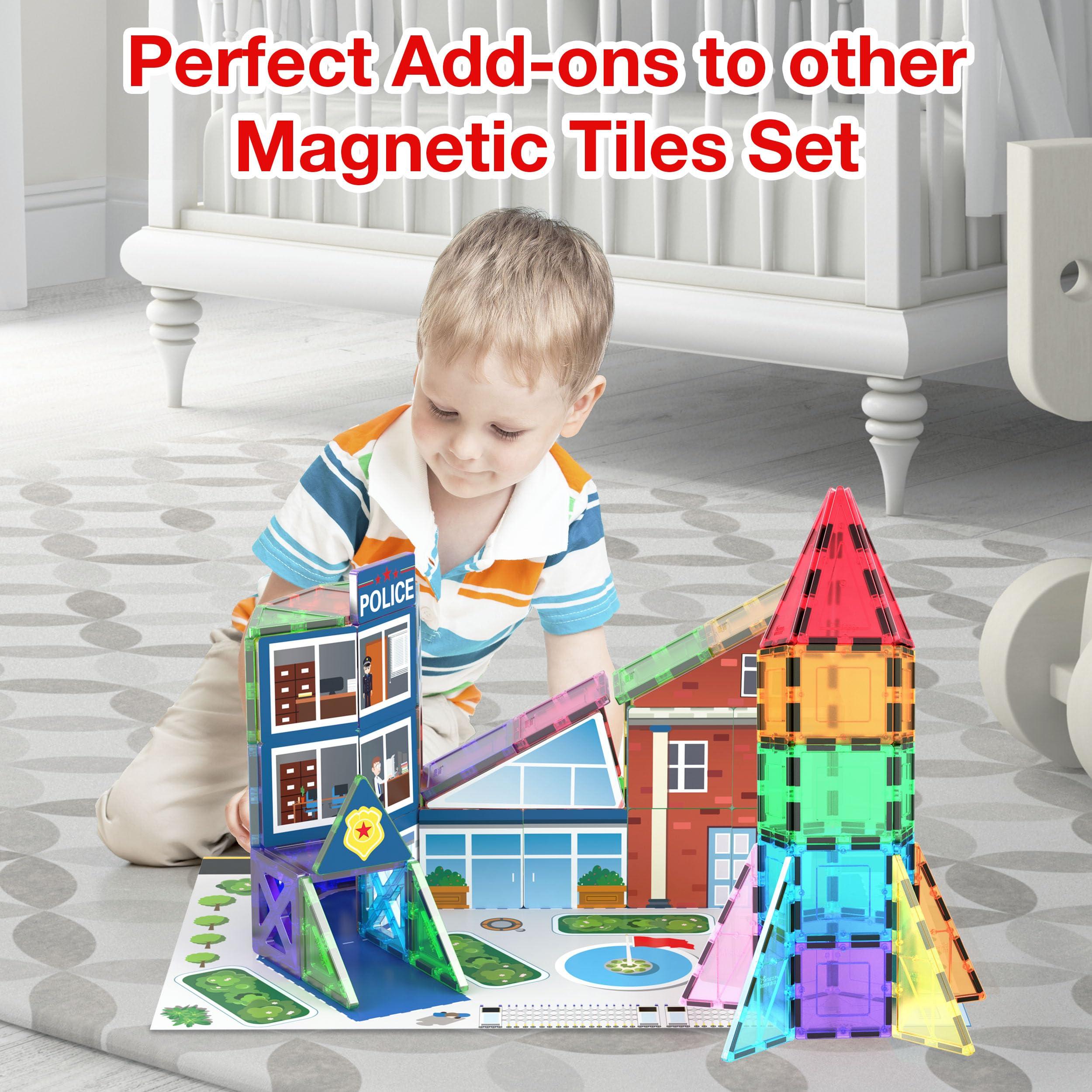 PicassoTiles PicassoTiles Magnetic Building Block Rocket Booster Theme Set Magnet Construction Toy Educational Kit Engineering STEM Learning Playset Child Brain Development Stacking Blocks Playboard PT32