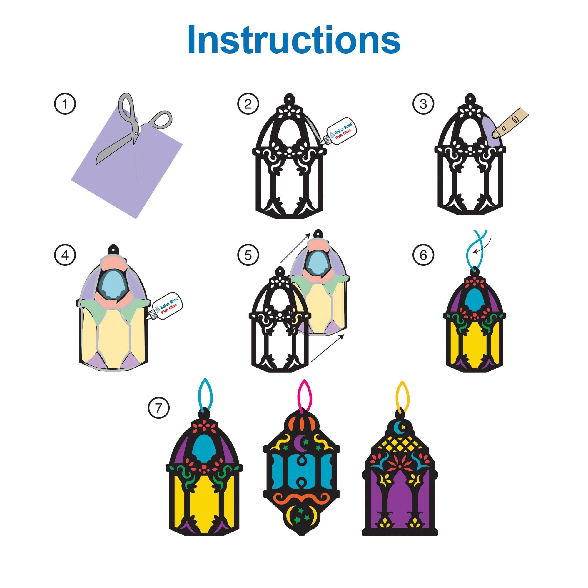 Baker Ross Baker Ross FX932 Stained Glass Ramadan Decoration Kits - 6 Pack, Religious Education and Craft Kits for Kids