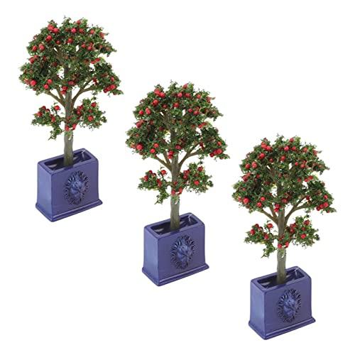 VGEBY VGEBY Dollhouse Fruit Trees 3PCS Miniature Dollhouse Plants Artificial Fruit Tree Model for 1:12 Scale Dollhouse Decoration