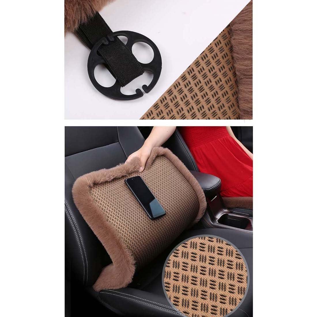 AISAIMOUT Carseatcover Faux Fur Protector Suitable 3 Piece Set Universal Front Rear Fluffy Car Seat Cover Winter Plush Automotive Carseatcover Faux Fur Protector Suitable for Cars, Vans, MPV's SUV' ( Color : Bu