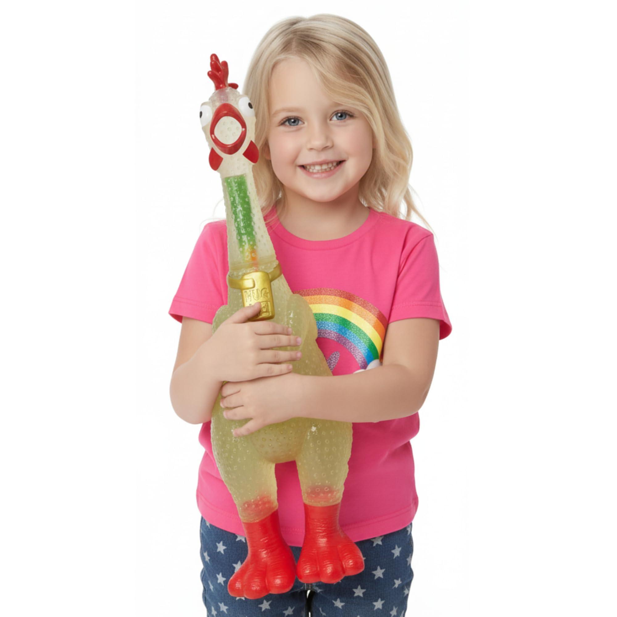 Animolds Animolds Hug Me Giant Rubber Chicken- Huge Stress Relief Screaming Chicken Toy | Screams Up to 45 Seconds- Novelty Gag and Prank Toys | Funny Toys Gifts for Christmas Stocking Stuffers for Kids Adult
