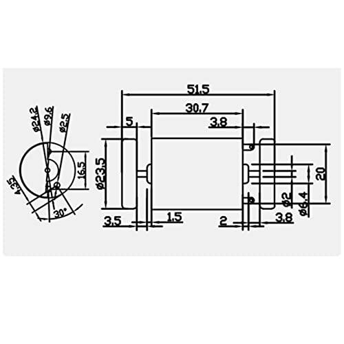 RUBANX RUBANX dc Motor 370 Vibration Motor, 6V 12V 24V Micro DC Motor, Double Shaft Fan Motor, for Beauty Instrument Massager, DIY Toys (Size : 12V 6000rpm)