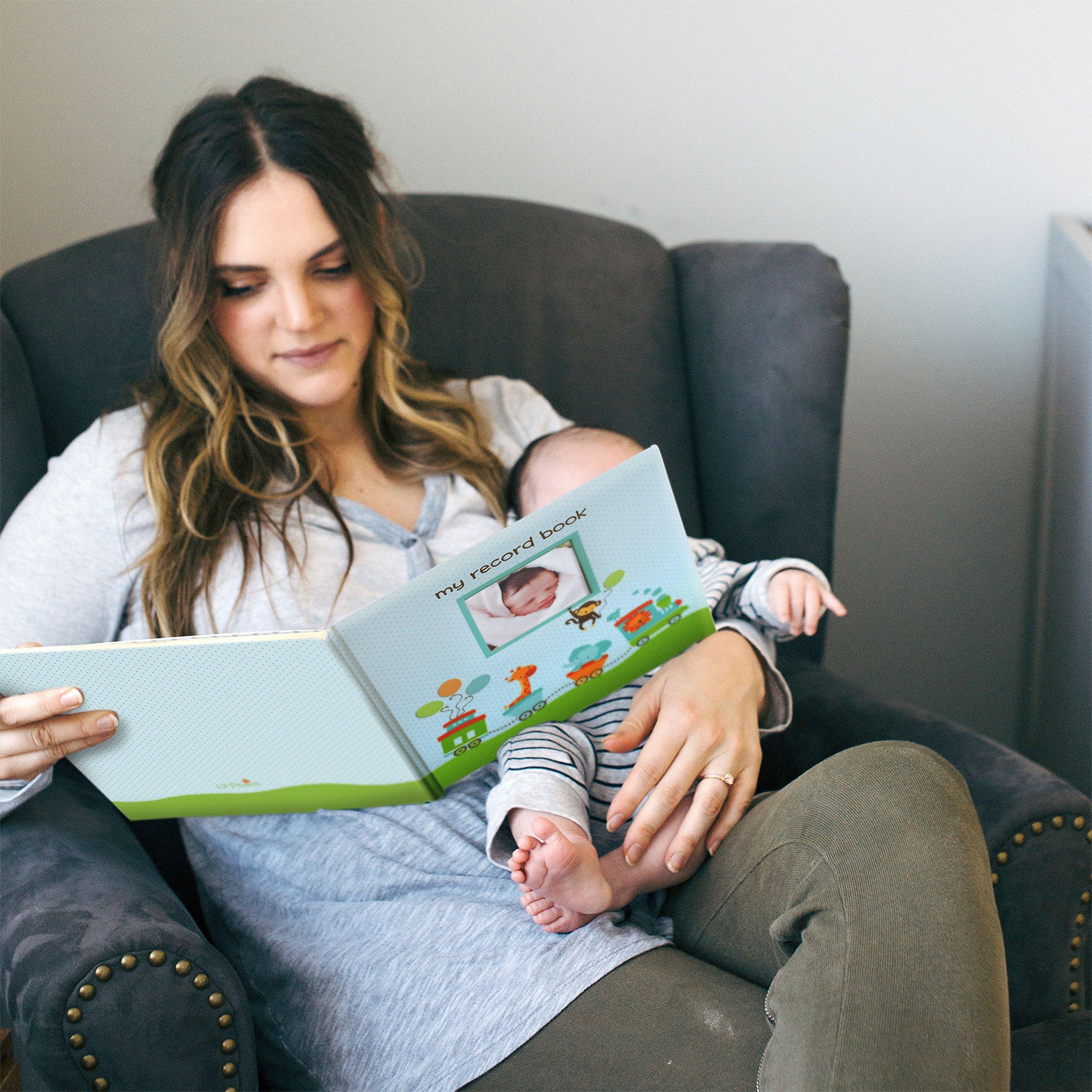 Lil Peach Lil Peach Safari Train Baby Memory Book Photo Journal, Babys First Year Babybook Keepsake, Gender-Neutral Baby Accessory