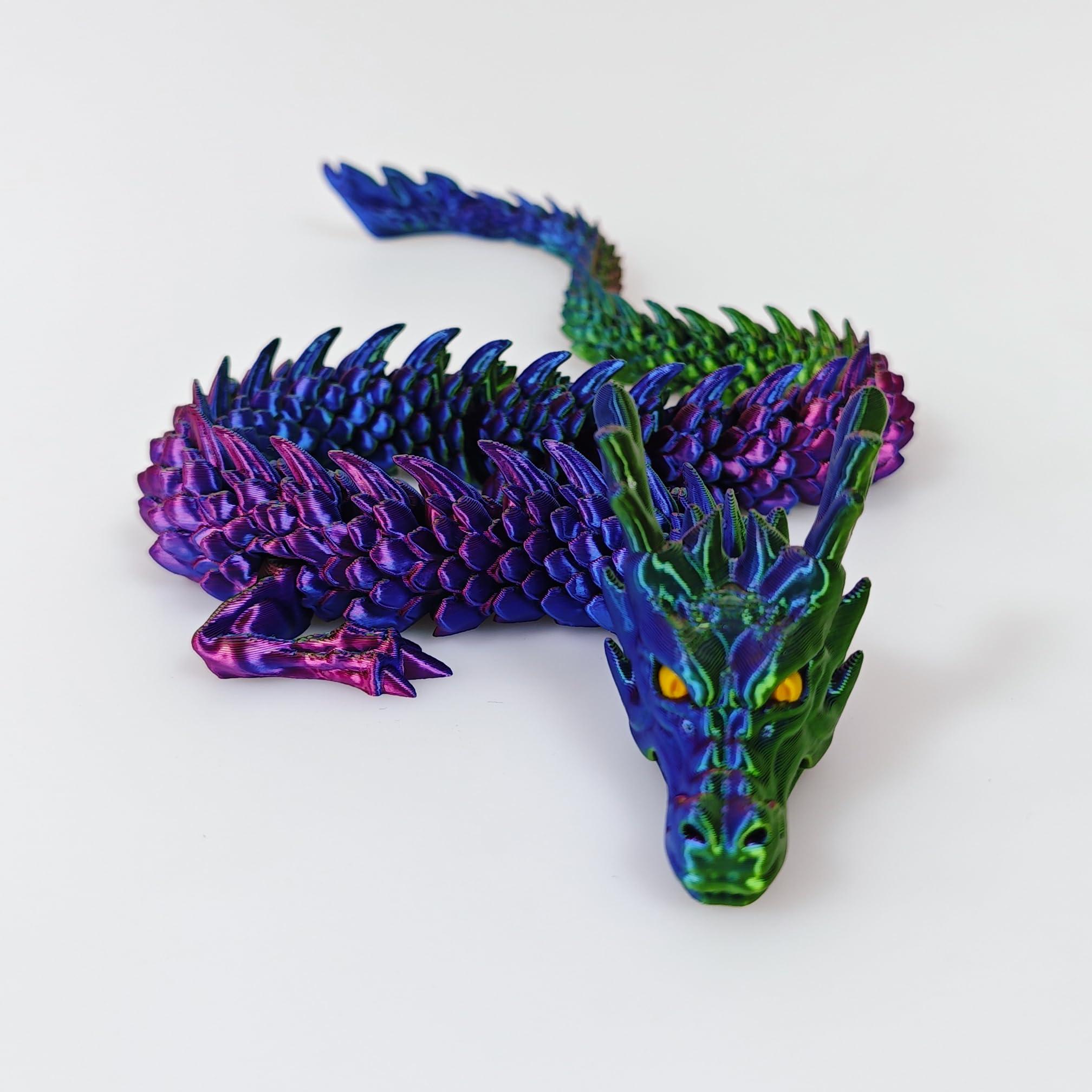 Whattiho Whattiho 3D Printed Dragon, Articulated Dragon Fidget Toy Posable Flexible Dragon Toys for Car Decoration and Ornament Figures