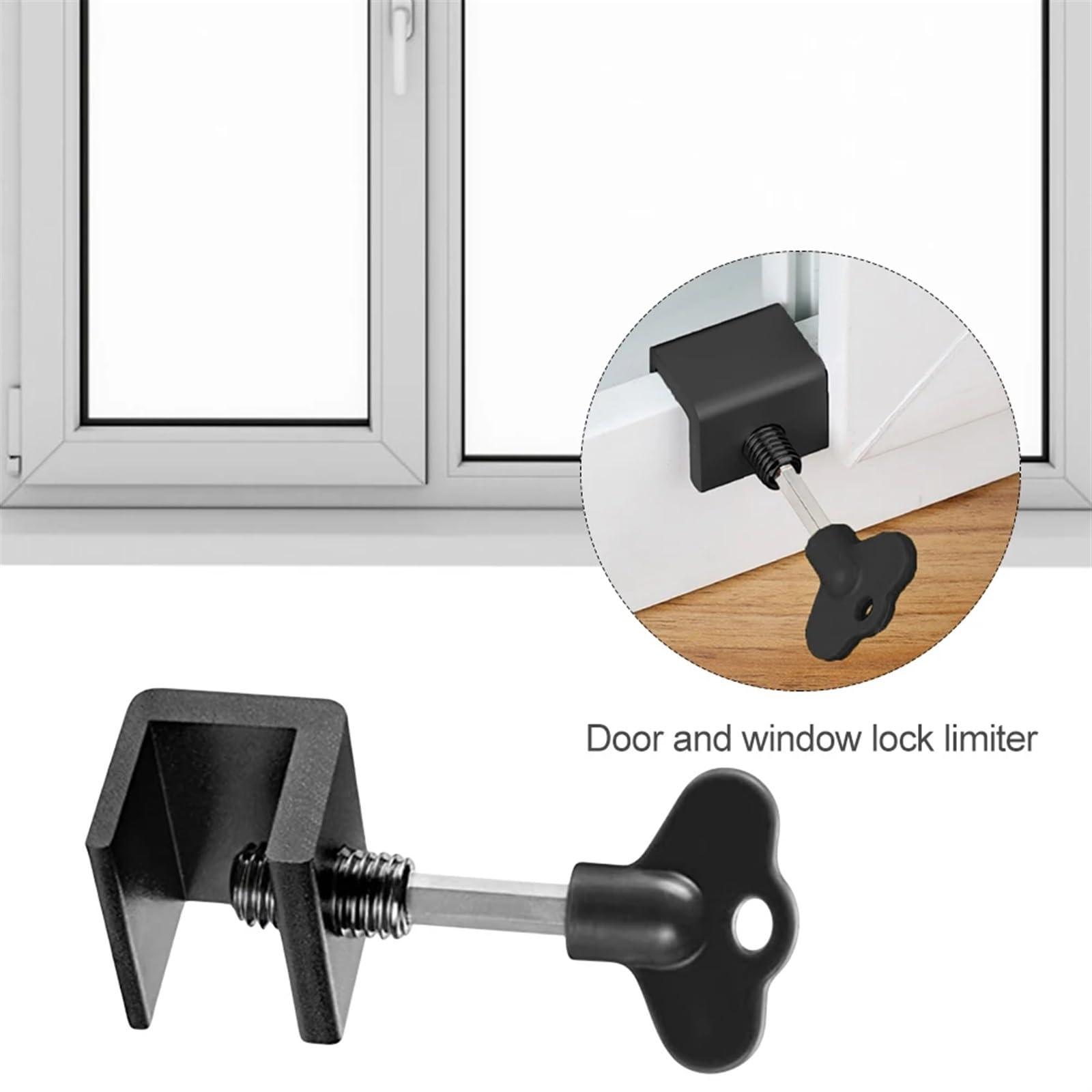 ATIUHIFR Aluminum Sliding Window Lock Sliding Sash Stopper Cabinet Locks Straps Doors Security Lock Baby Kids Door Lock 1Pcs(Double hole,10PCS)