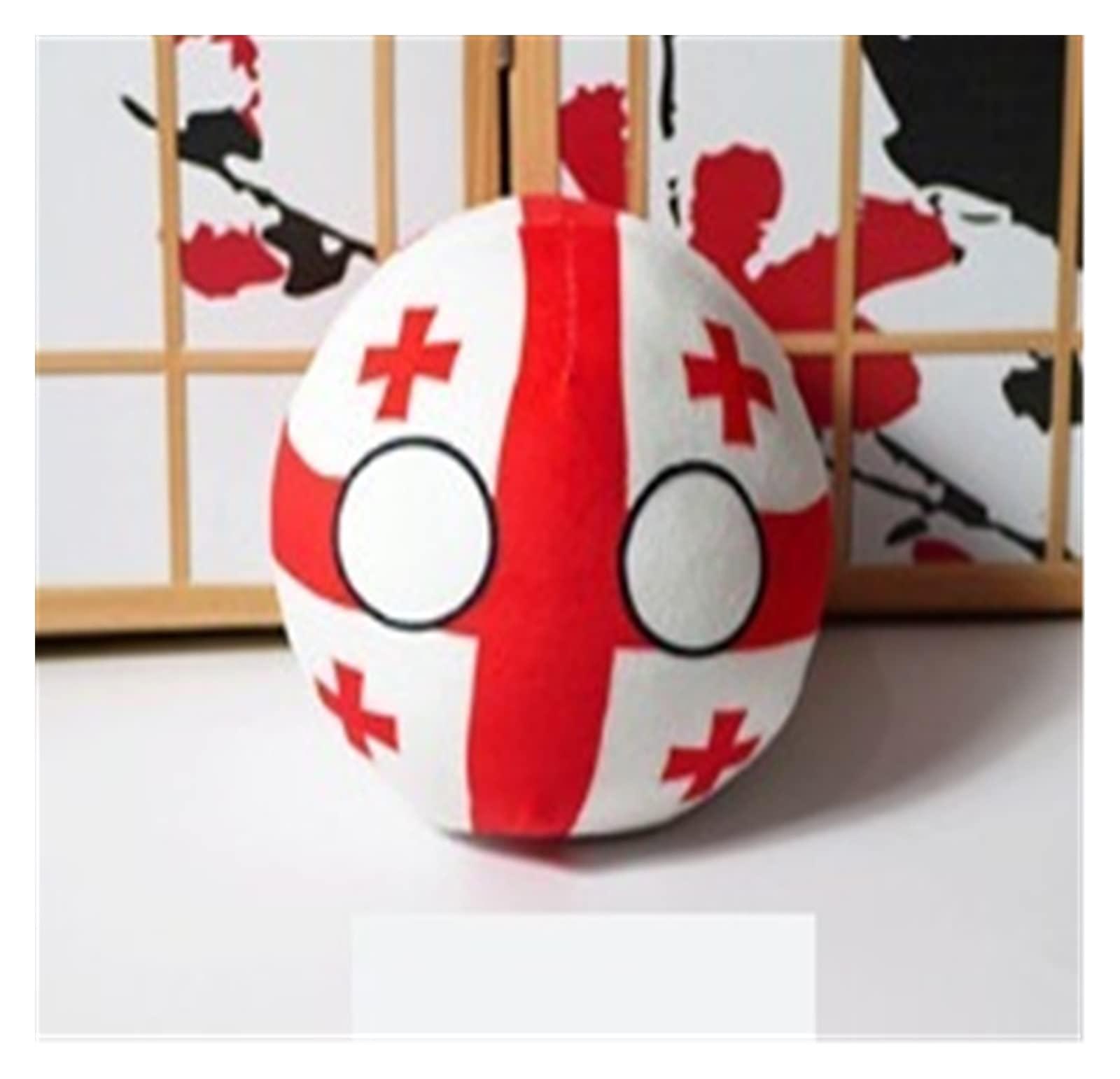 GANGKJDS GANGKJDS Polandball Plush Dolls Australia Poland Brazil Belarus Mexico Portugal Countryball Stuffed Pillow Bag Pendant Cosplay Gift (Color : Georgia, Size : 9cm)