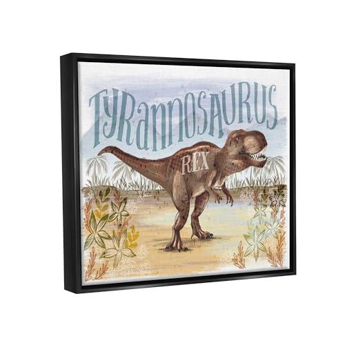 Stupell Industries Stupell Industries T-Rex in Nature Framed Floater Canvas Wall Art by Raquel Maciel