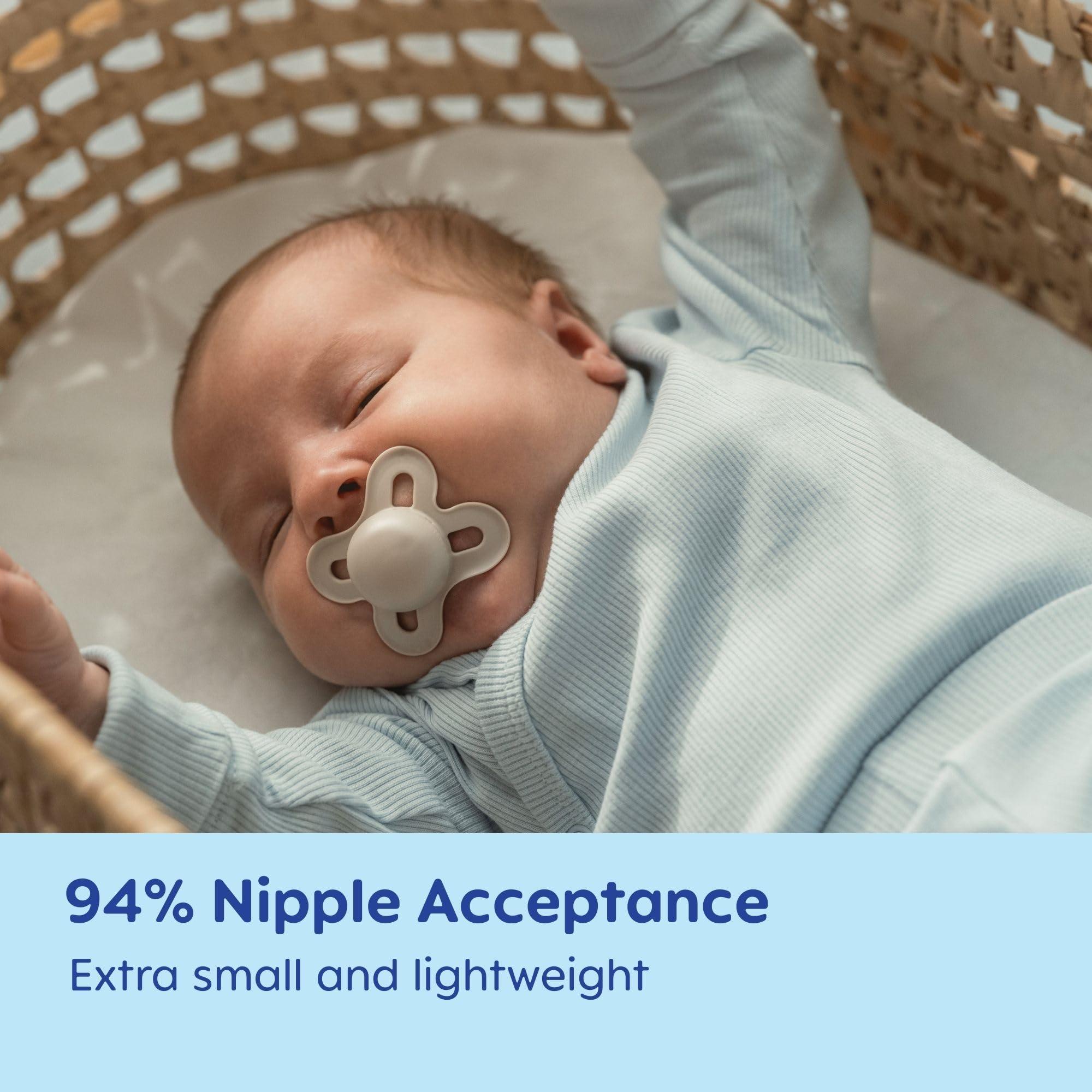 MAM MAM Original Start Matte Newborn Baby Pacifier, Best Pacifier for Breastfed Babies, Sterilizer Case, Unisex, 0-3 Months (Pack of 2)